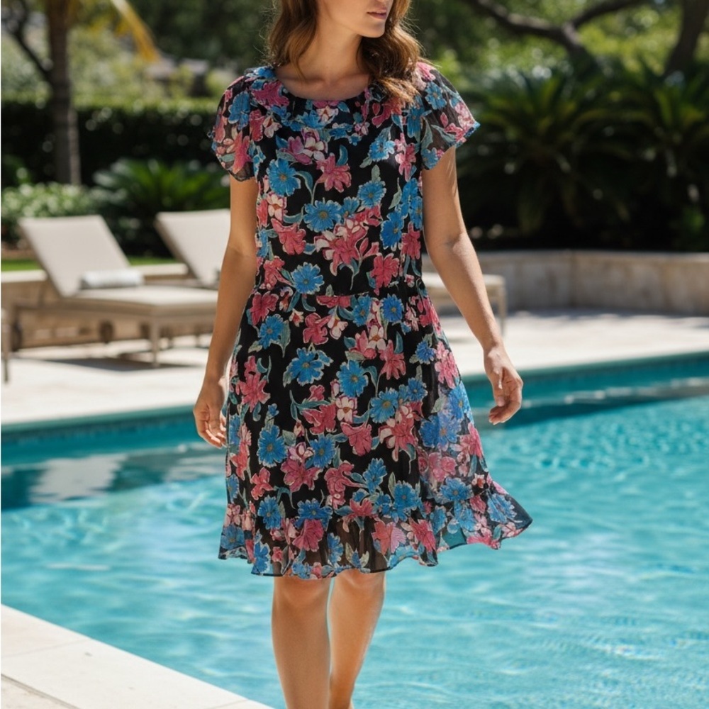 Zara size medium Floral Print Mini Dress